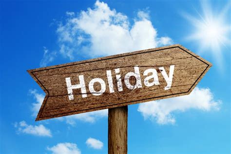 Holiday Road Sign Stock Photo Image Of Cloudy Vacation 47231354