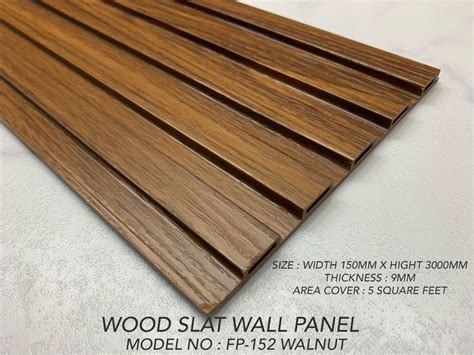 Slat Wood Wall Panel Walnut Colour Wall Paneling Wood Panel
