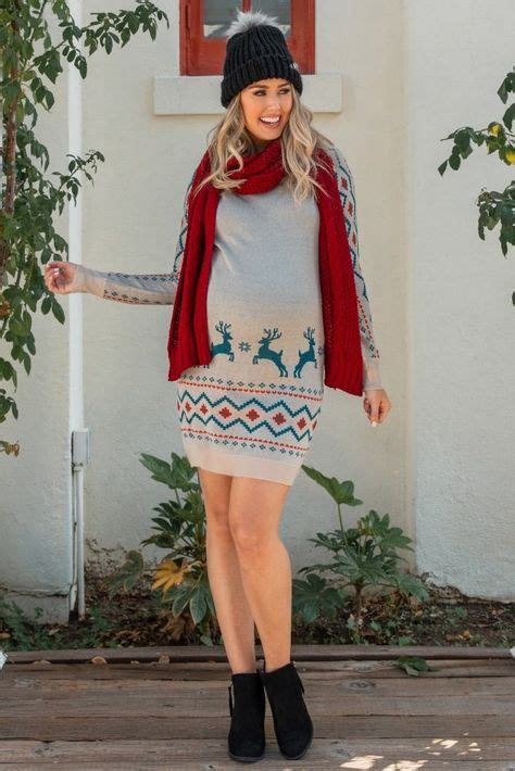 This Reindeer Maternity Sweater Dress Is Perfect For The Holiday Season