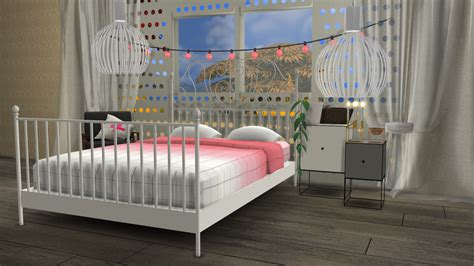 Sims 4 Ccs The Best Ikea Leirvik Bed Frame And Hay Bed Linen By Minc78