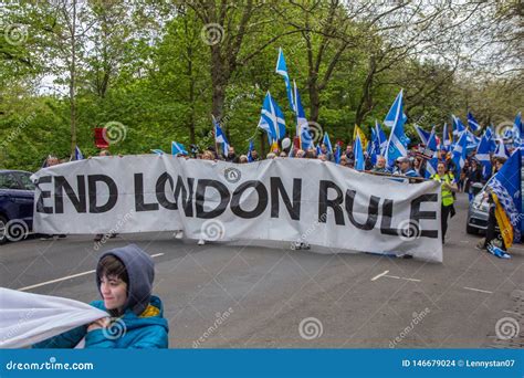 March For Second Scottish Independence Referendum People Carry End