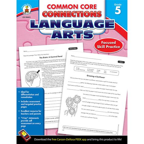 Carson Dellosa Language Arts Grade 5 Common Core Connections Cd 104612