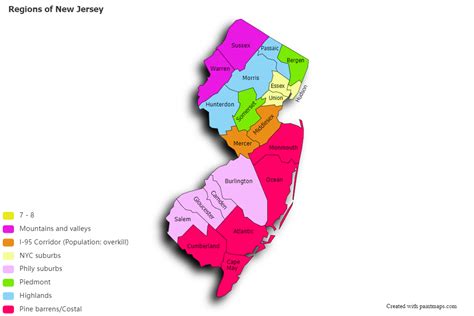 Regions Of New Jersey New Jersey Ye Haritalar