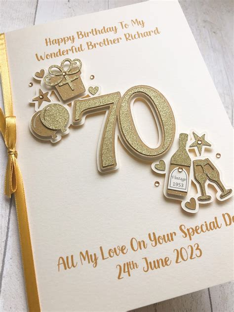 Mens Personalised 70th Birthday Card Husband Dad Grandad Etc