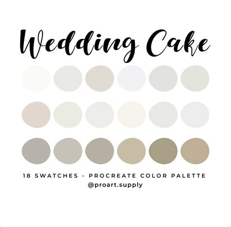 wedding cake procreate color palette hex codes white etsy color palette color palette