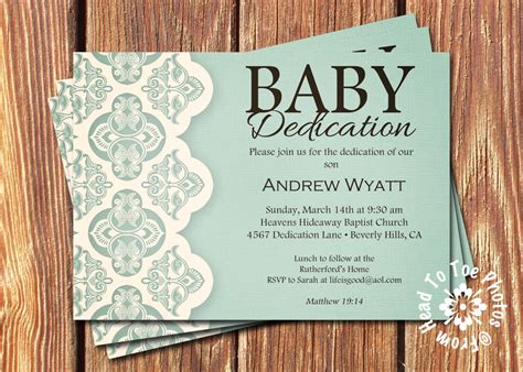 Whether you download, print, or send them online, our baptism & christening invitations are easy to personalize using our online invitation maker. Baby Dedication Invitations by FromHeadtoToeDesigns on Etsy