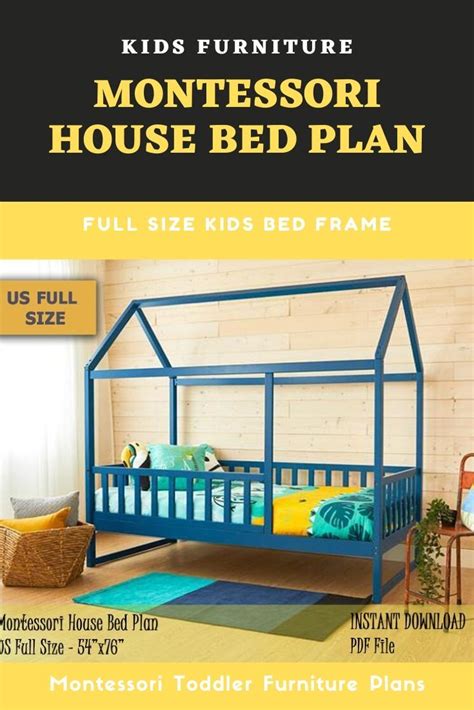 Article by oh happy play. Montessori House Bed Plan, Full Size Toddler House Bed ...