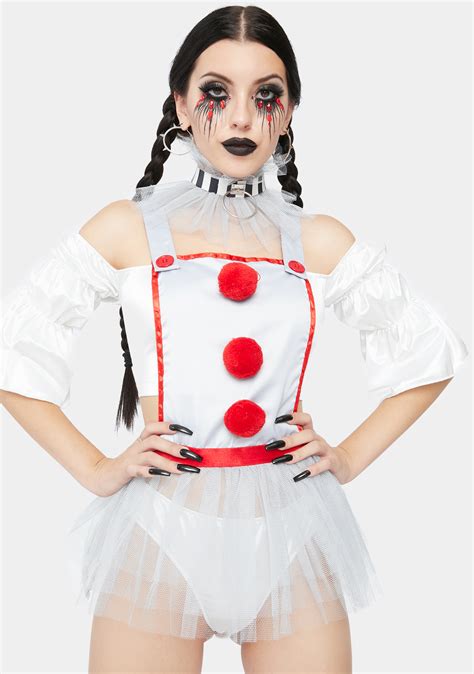 Halloween Dolls Kill Sexy Clown Movie Character Costume Redwhite Dolls Kill