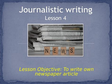 English Writing A Newspaper Article Journalistic Writing Ks2