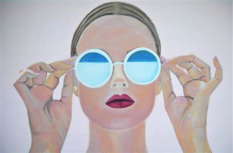 Girl With Sunglasses 140 X 90 X 5 Cm Pintura Por Alexandra Djokic Artmajeur Em 2022 Roy