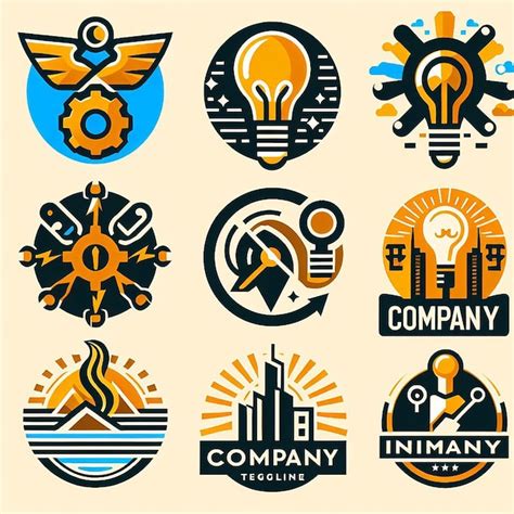 Premium Photo Set Of Company Logo Design Ideas Vector