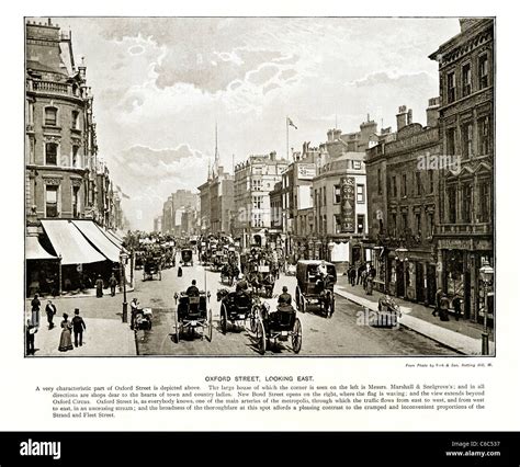 Oxford Street Looking East London 1897 Victorian Photo Marshall