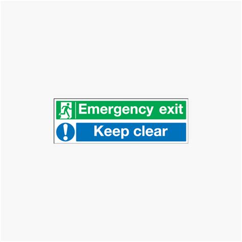 150x300mm Emergency Exit Keep Clear Plastic Signs Safety Sign Uk