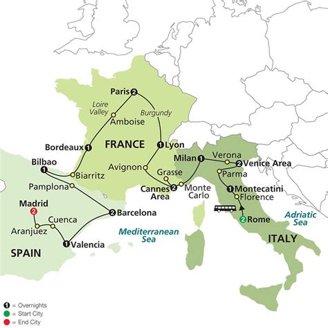 Whereas, the mediterranean sea is to the east of spain and is south of france. Gems of Italy, France & Spain map | Bordeaux france, Italy, Tours