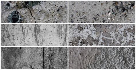 Texture Set Of Old Cracked Concrete Walls Rough Gray Concrete Surfaces