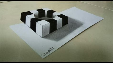 Gambar dua garis vertikal, pastikan jarak di sisi kiri sedikit lebih lebar daripada ruang di sebelah kanan. Gambar 3 Dimensi Keren Dan Mudah | Gambarkeren77