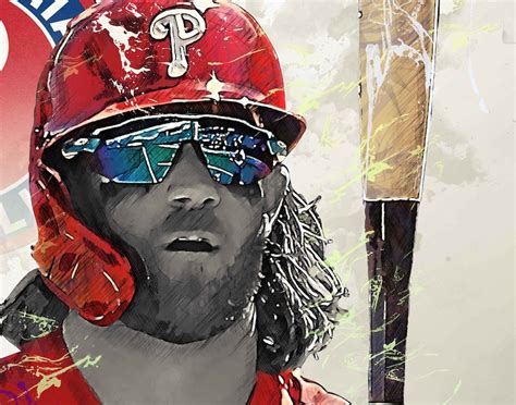 Bryce Harper Poster Philadelphia Phillies Canvas Print Etsy