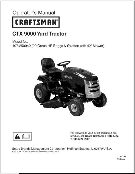 Craftsman Ctx 9000 Operators Manual Manuals Books