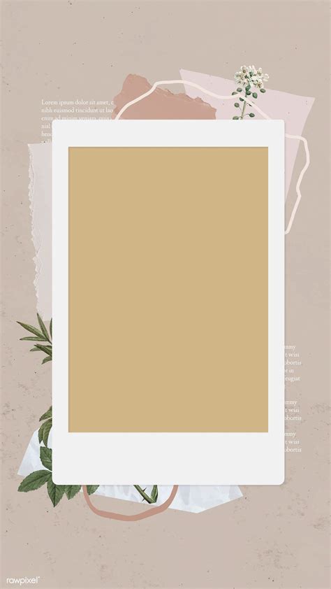 Blank Collage Photo Frame Template Vector Mobile Phone Wallpaper