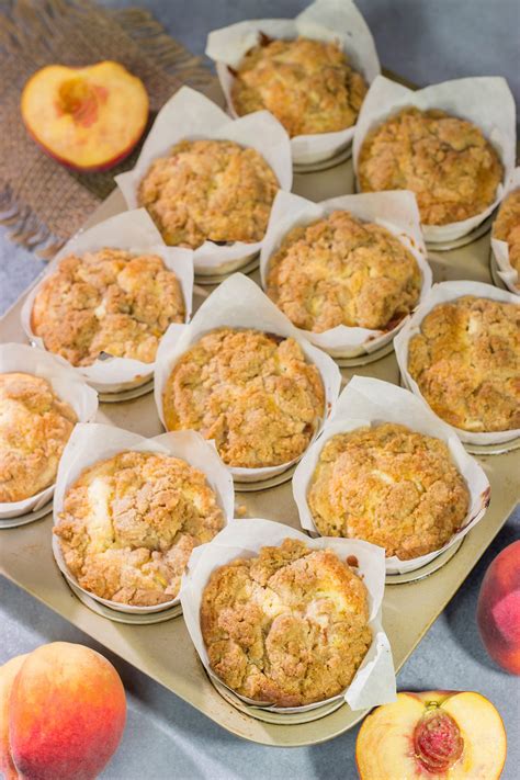 Peach Streusel Muffins Packed With Juicy Fresh Peaches
