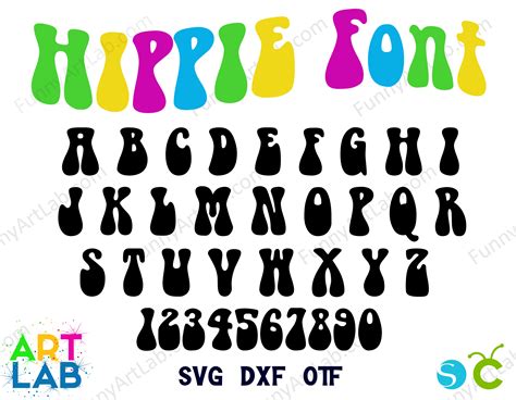 Hippie Font Svg Letters Funky Font Svg Hippie Letters Svg Cricut