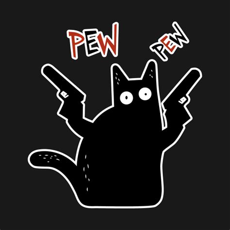 Cat Pew Pew Meme Gun Cat T Premium Art Black Pew Pew Cat T Shirt