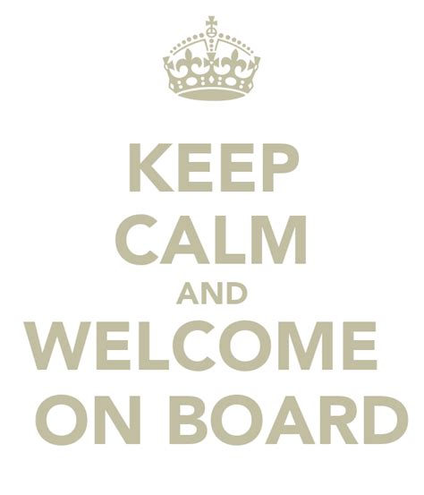 Keep Calm And Welcome On Board Poster Fabien Keep Calm O Matic