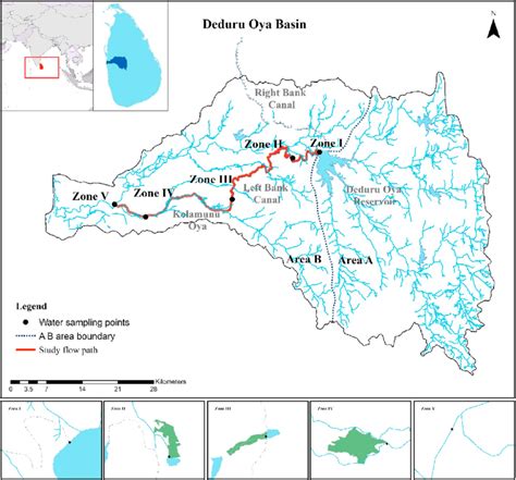 The Water Sampling Locations In The Deduru Oya River Basin Of Sri Lanka