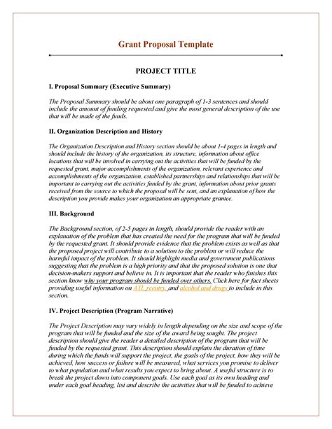 Grant Proposal Template For Small Business