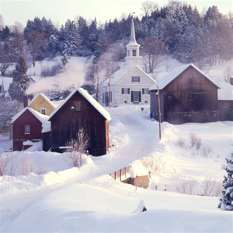 Waits River Vermont Vt New England Church Country Winter Snow