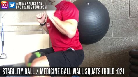 How To Do Stability Ball And Medicine Ball Wall Squats Youtube