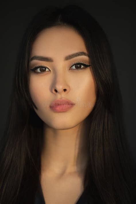 Asian Woman Beauty Face Closeup Portrait Stock Image Image Of Long