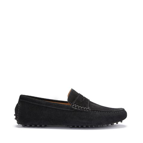 Penny Driving Loafers Black Suede Hugs And Co