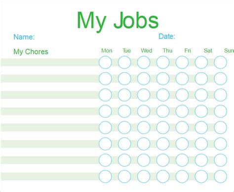 Excel Chores Template Database