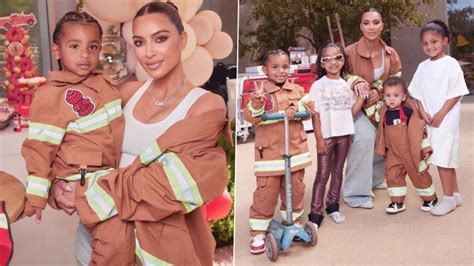 Kim Kardashians Son Psalm Turns Four Reality Star Drops Pics From The Firefighter Themed