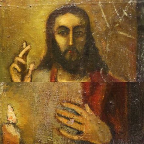Vintage Old Oil Painting On Canvas Jesus Christ Very Rare Etsy
