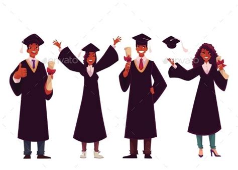 Cartoon Girl In Cap And Gown