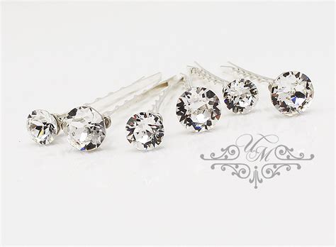 Set Of 6 Swarovski Crystal Hair Pins Wedding Hair Pins Wedding Hair