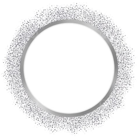 A Circular Frame With Silver Glitter On It