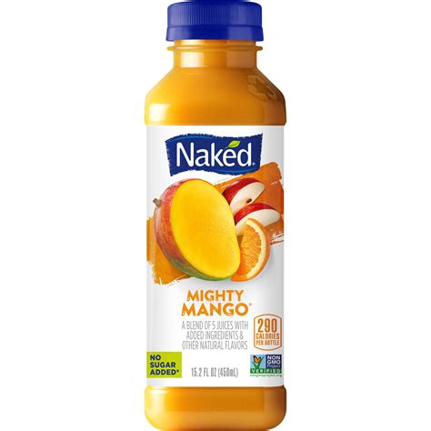 Naked Juice Fruit Smoothie Mighty Mango 15 2 Oz Bottle Walmart Com