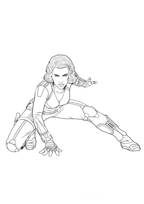 Black Widow Marvel Avengers Pages Coloring Pages