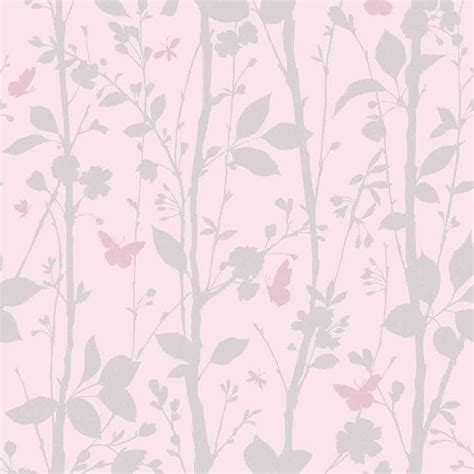 Geo Butterflies Glitter Wallpaper Pink Silver Fd40932