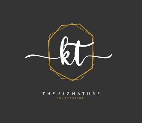 K T Kt Initial Letter Handwriting And Signature Logo A Concept Handwriting Initial Logo With
