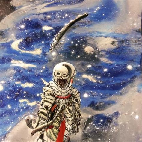 Scary Skeleton Astronaut In Space In The Style Of Junji Ito Ai