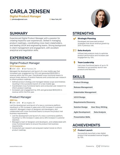 5 Digital Product Manager Resume Examples And Guide For 2024