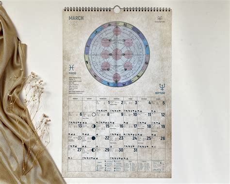 Wall Calendar 2023 Full Astrology Calendar Lunar Calendar 2023 Daily
