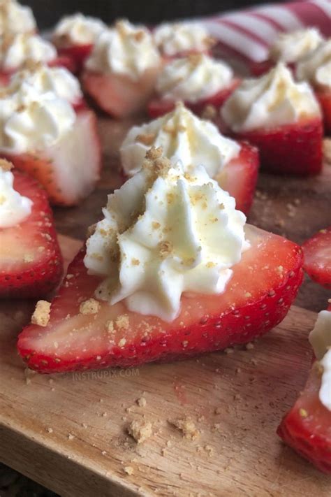 Fold the whipped cream into the cream cheese mixture until well incorporated. Deviled Strawberries | Recipe | Sweet snacks, Food ...