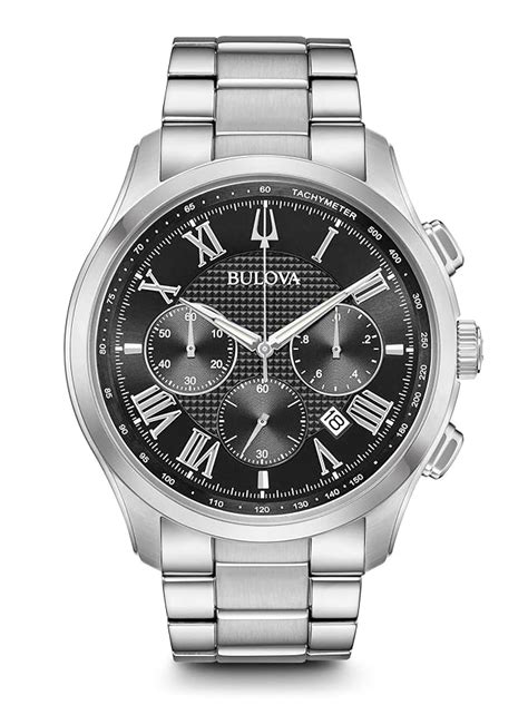 Bulova Mens Chronograph Quartz Watch With Stainless Steel Strap 96b288