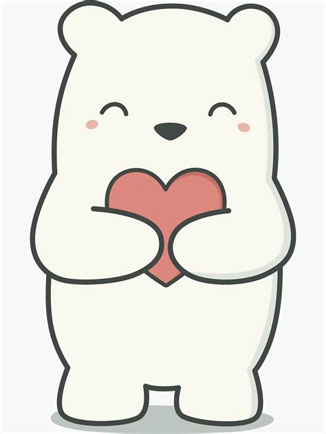 Kawaii Cute Adorable Polar Bear Sticker By Wordsberry Redbubble