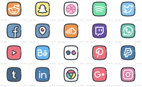 18 Best Free Social Media Icon Sets 2023 Colorlib
